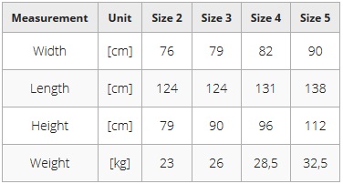 PRoduct dimensions of Activall Cross special needs stander frame.