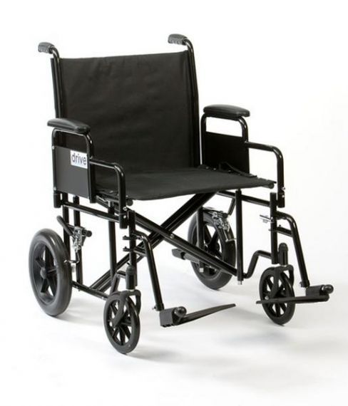 Bariatric steel transport chair