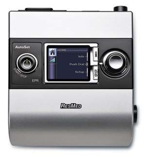 CPAP device ResMed S9 AutoSet with nasal mask Mirage FX