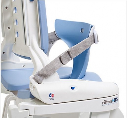 Deflector with splash guard for universal toileting seat system Rifton HTS