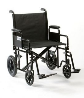 Bariatric steel transport chair