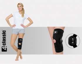 Open knee brace with two splints AM-OSK-O/2